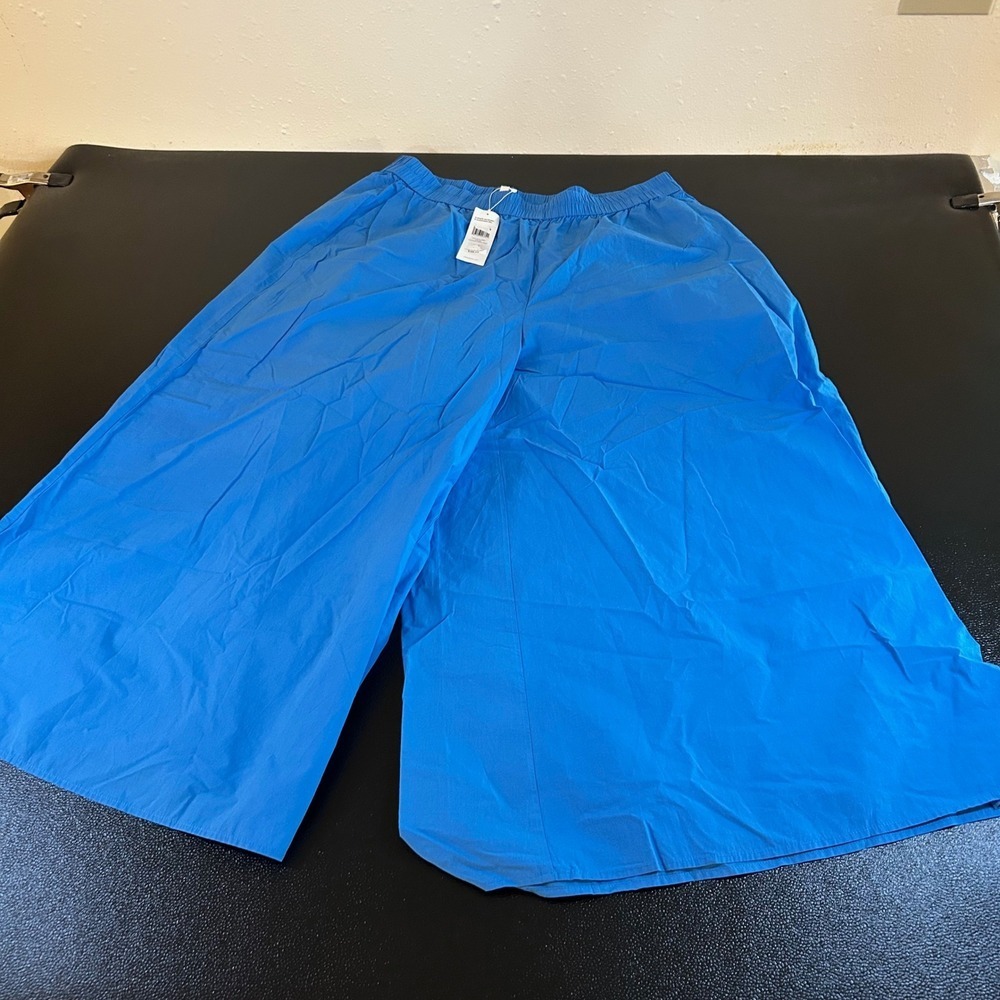 Eileen Fisher Bright Blue Cropped Wide-Leg Pants
